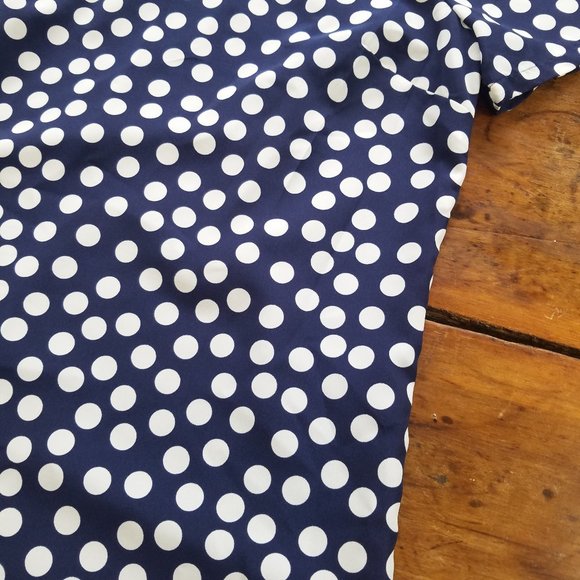 J.Crew Navy Polka Dot Midi Dress - Picture 3 of 5